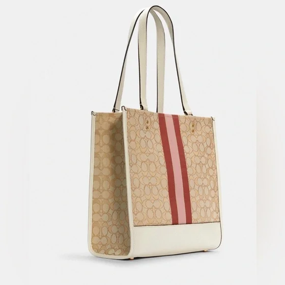 NWT COACH Dempsey Tote In Signature Jacquard With Stripe And Coach Patch